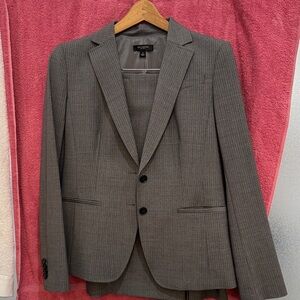 Ann Taylor grey pinstripe skirt suit. Jacket size 8 skirt size 4